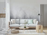 Detail shot of the soft mist and water in the Misty Lake's Edge Wall Mural.