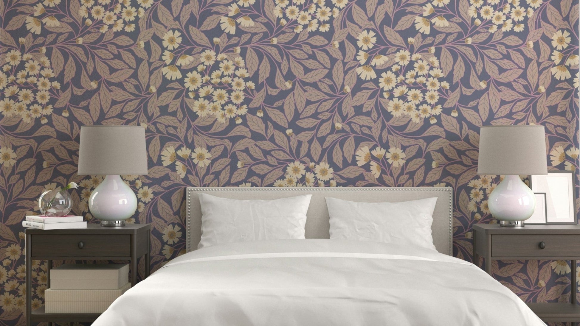 The colors are soft, muted tones of pale green, gray, and beige.

