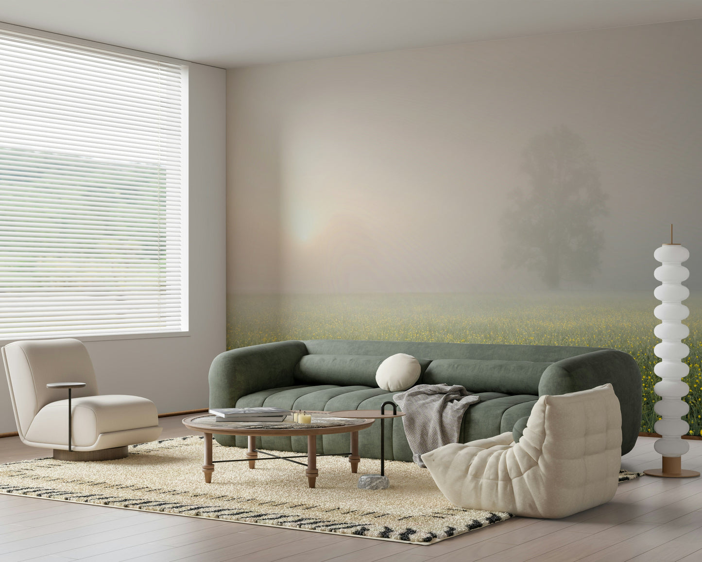 Misty Meadow Bloom Wall Mural -2262314