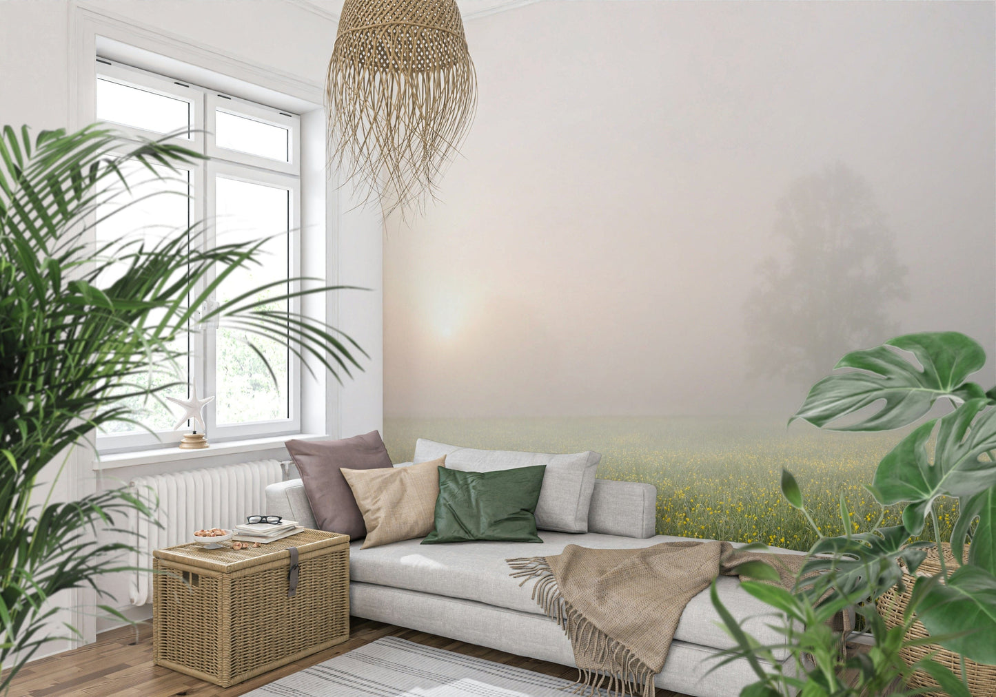 Misty Meadow Bloom Wall Mural -2262314