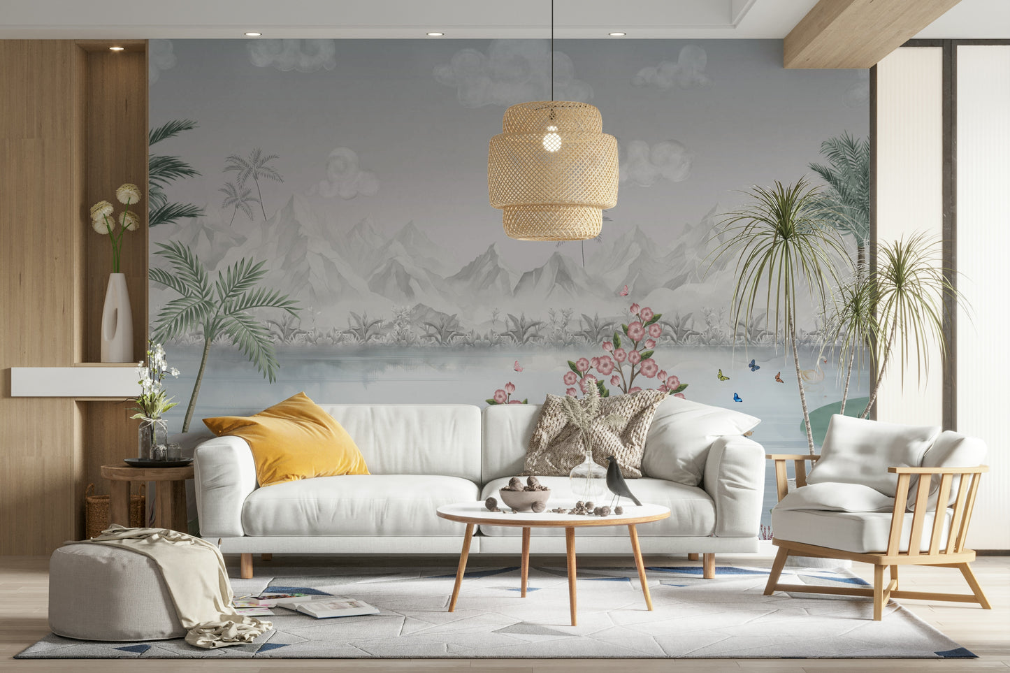 Misty Mountain Lake Escape Wall Mural