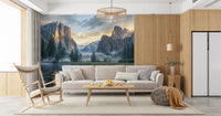 Misty Peaks Panorama Wall Mural