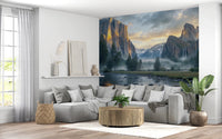 Misty Peaks Panorama Wall Mural
