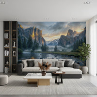 Misty Peaks Panorama Wall Mural