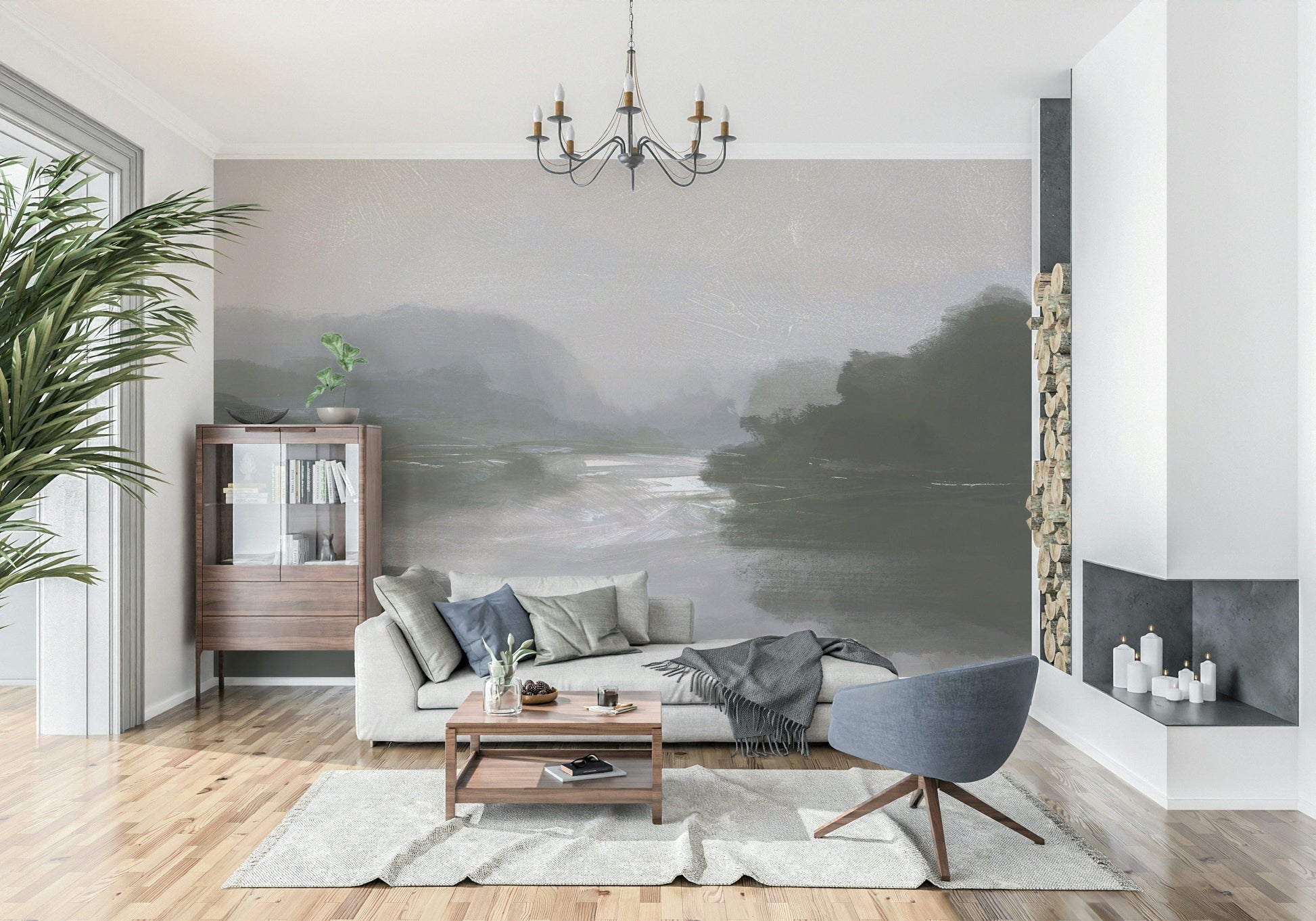 A tranquil subtle water wall mural for your decor.