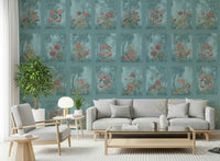 Forest Rose Dreams design on a large accent wall in a dining area.