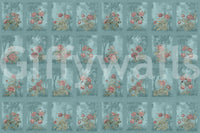 High-quality floral illustration on a durable vinyl mural for hallways.