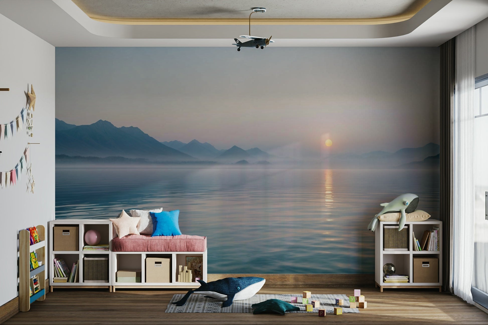 The art style is soft and painterly, with smooth color transitions.
