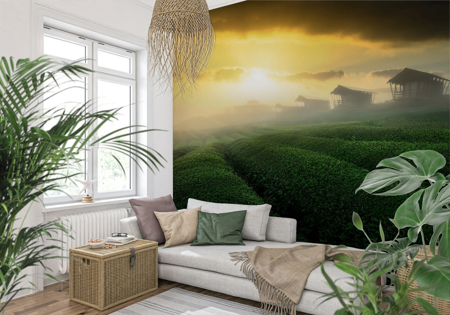 Golden Mist Tea Estate Wall Mural -2353176