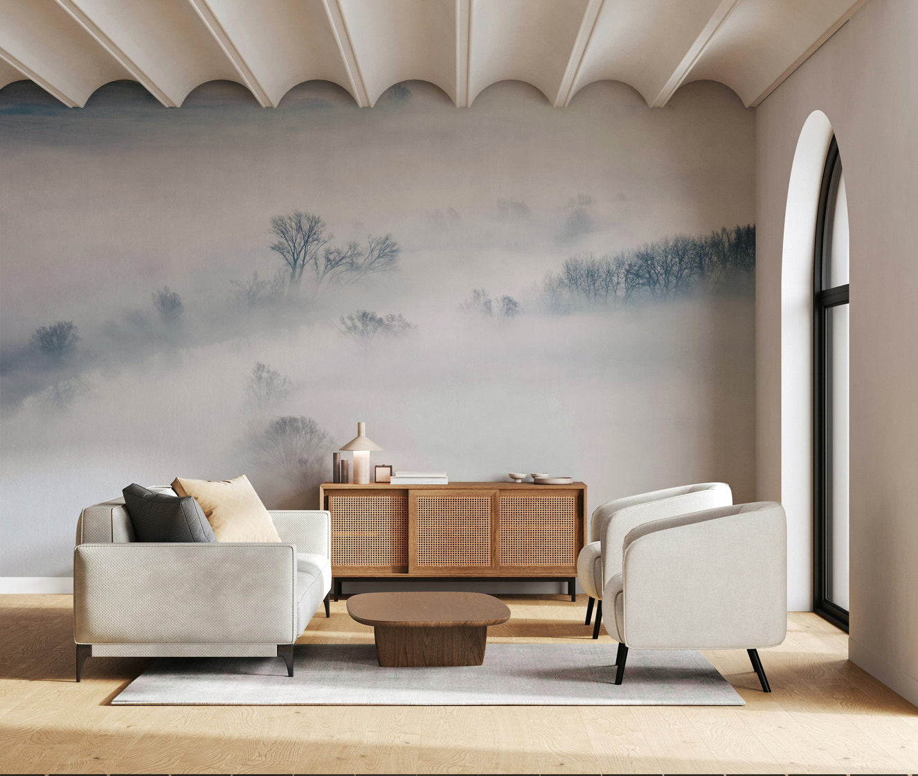 Misty Treescape Wall Mural -2159059
