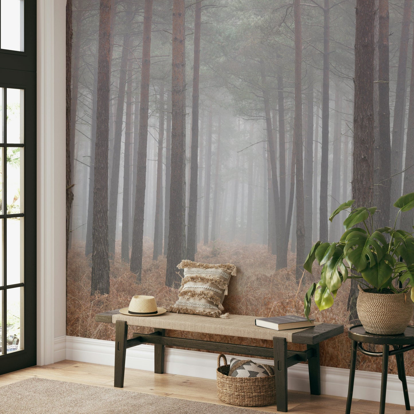 Misty Woodland Escape Wall Mural