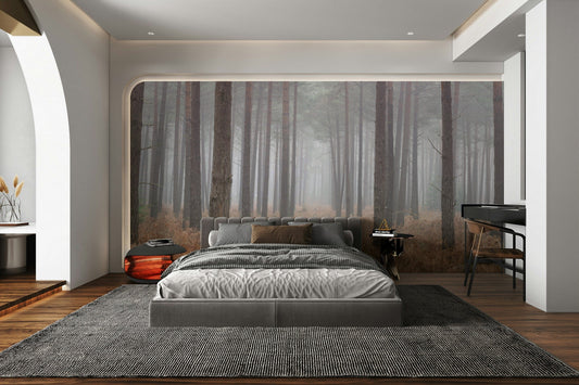 Misty Woodland Escape Wall Mural