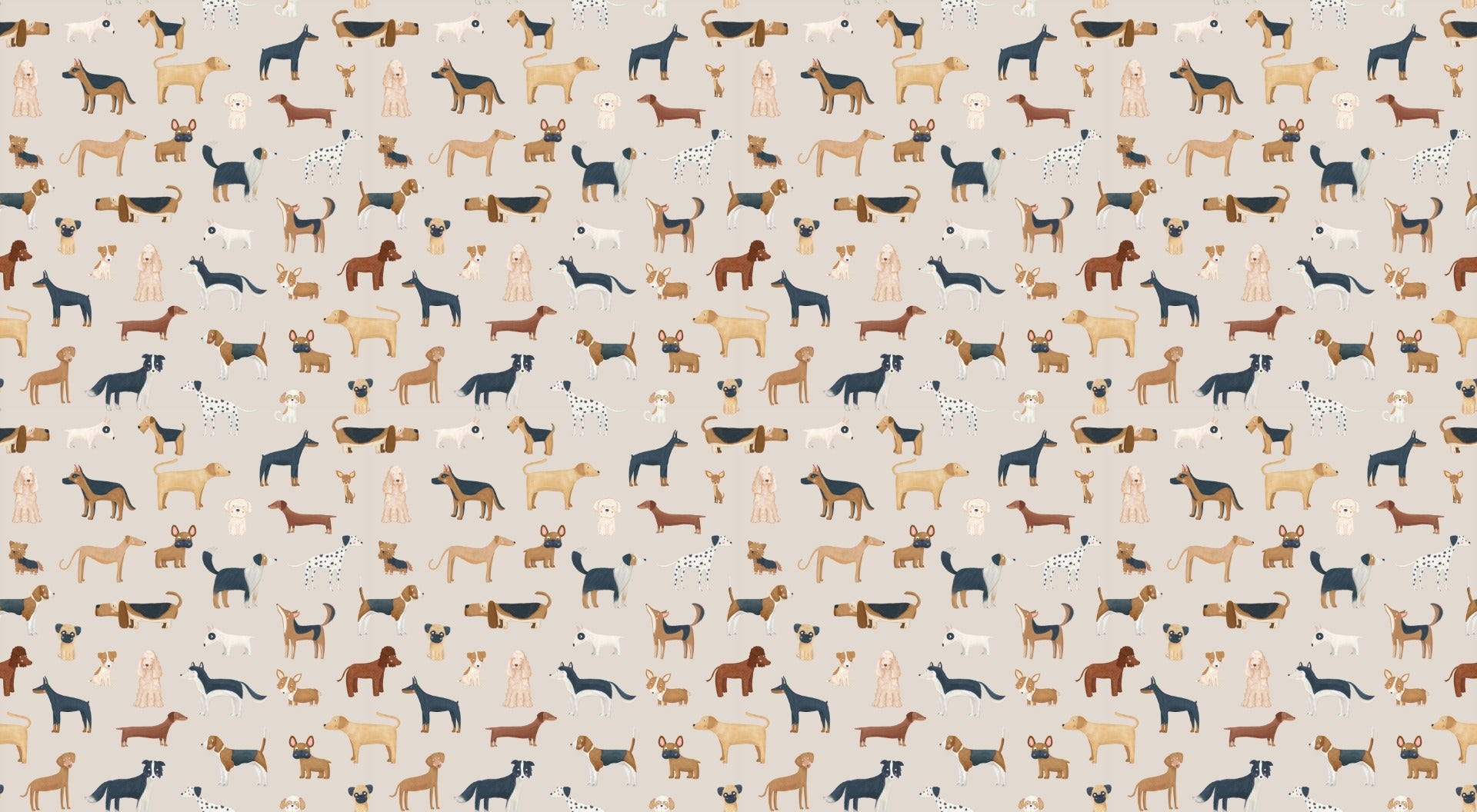 Beige Cute Dogs Wallpaper