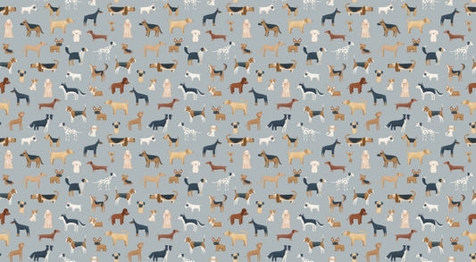 Blue Canine Medley Cute Dog Wallpaper