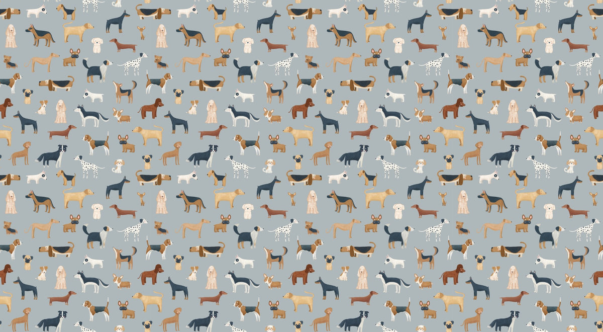 Blue Canine Medley Cute Dog Wallpaper