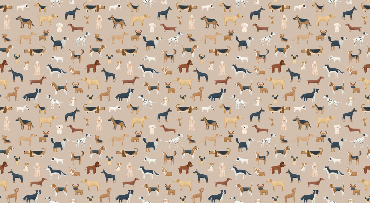 Brown Canine Mosaic Dog Wallpaper in your room — zoomed