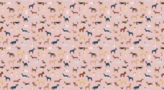 Hounds in Hues Pink Dog Wallpaper