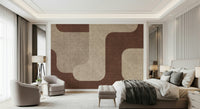 Textured canvas effect wall decoration Mocha Curves Design.