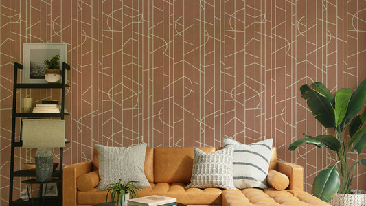 Elegant Lines Decor wallpaper in mocha mousse

