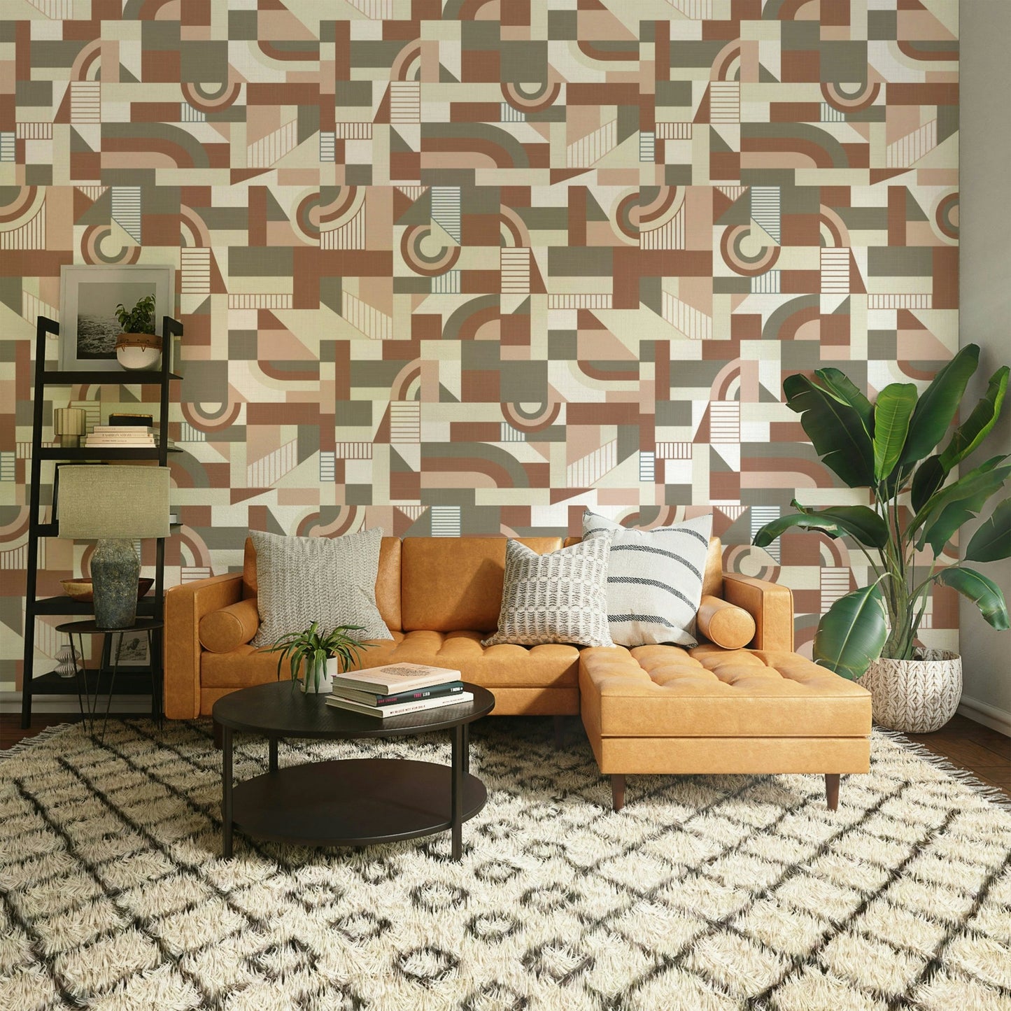 The room's lighting highlights the classic feel of the pattern.

