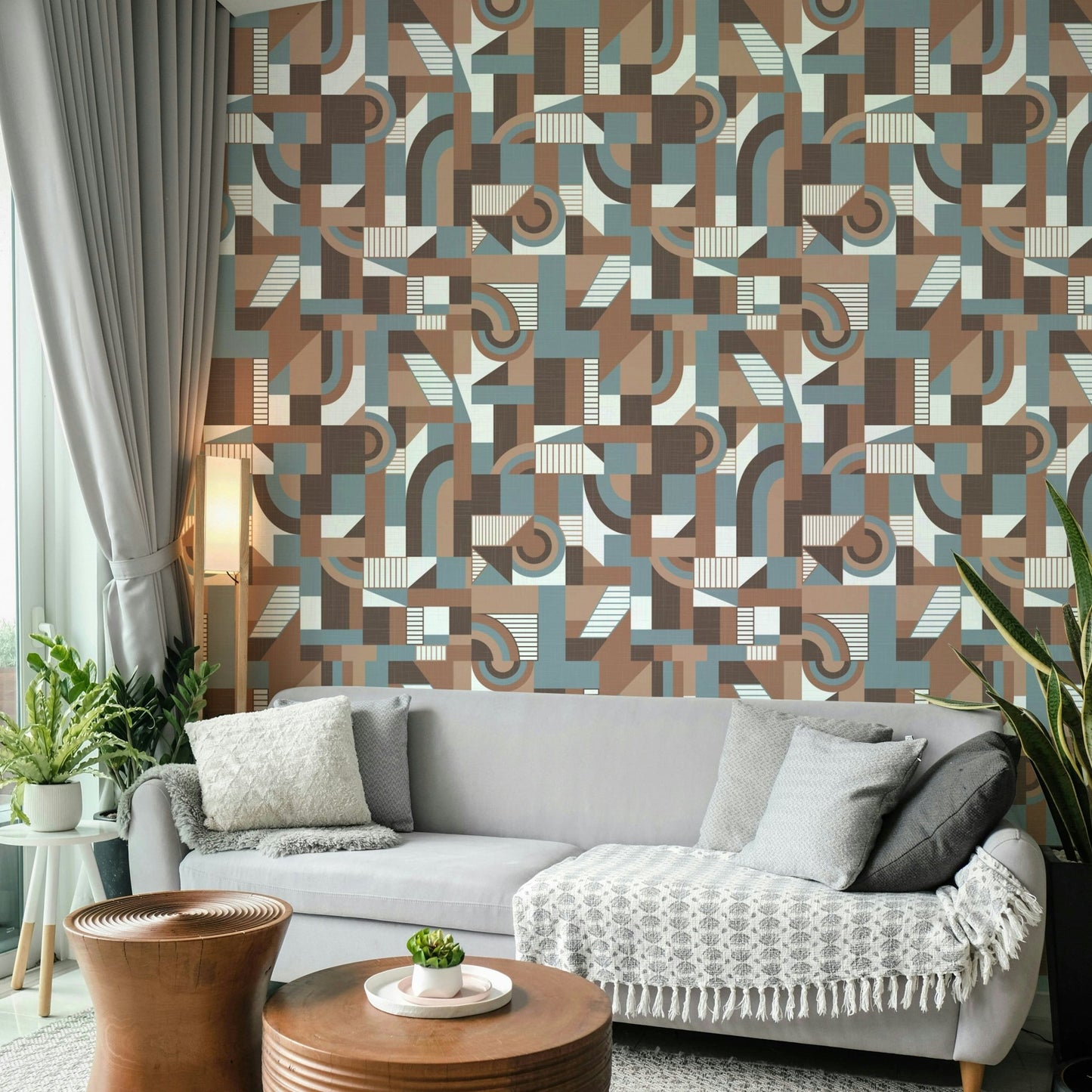 The room's lighting highlights the classic feel of the pattern.

