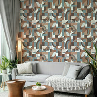 The room's lighting highlights the classic feel of the pattern.


