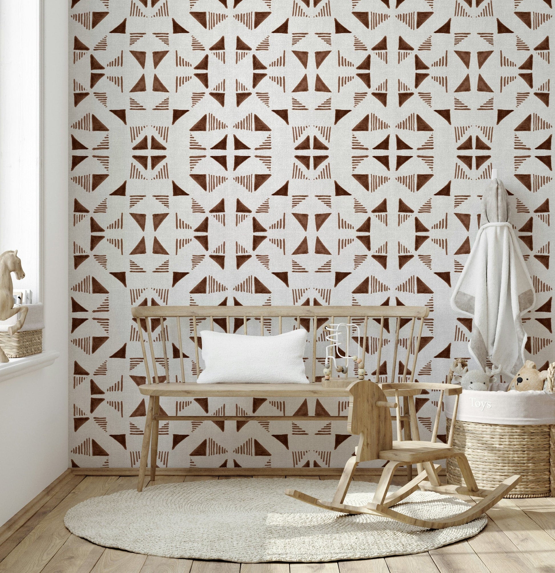 Triangles Composition Mocha Wallpaper — modern, cozy, and elegant design for living spaces.