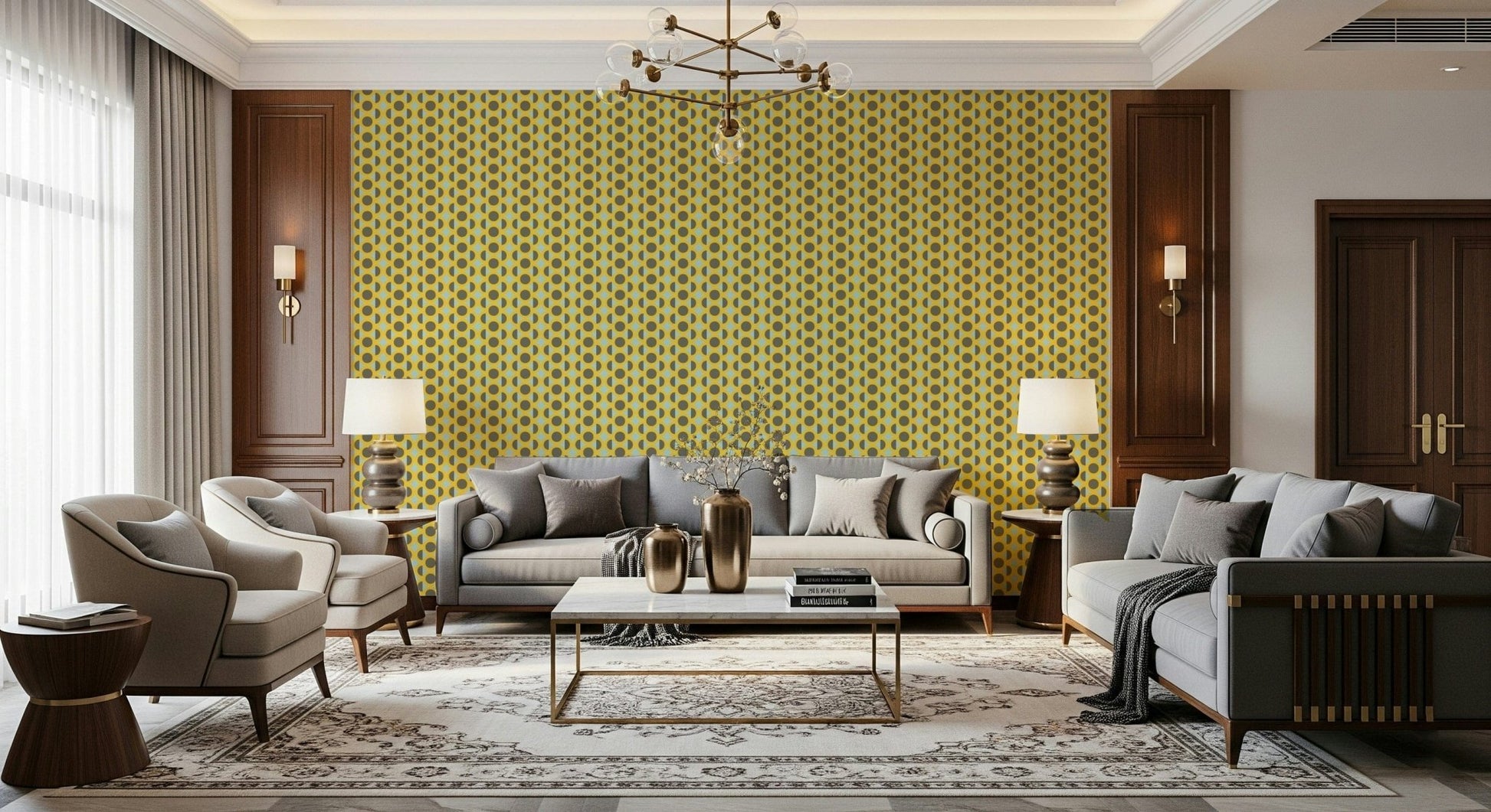 Modern vintage aesthetic Mod Circle Pop wallpaper walls.