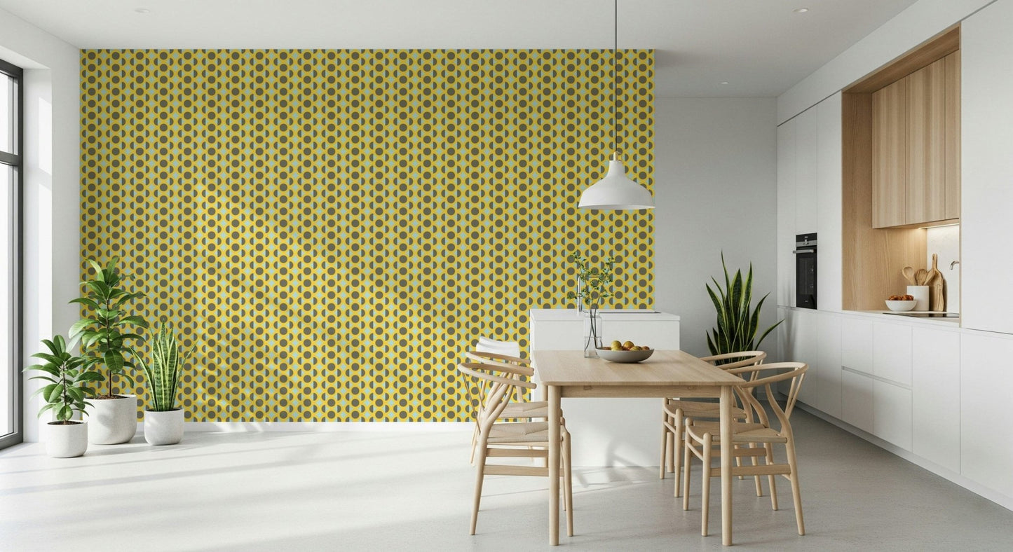 Mod Circle Pop vibrant rhythmic wall mural art.