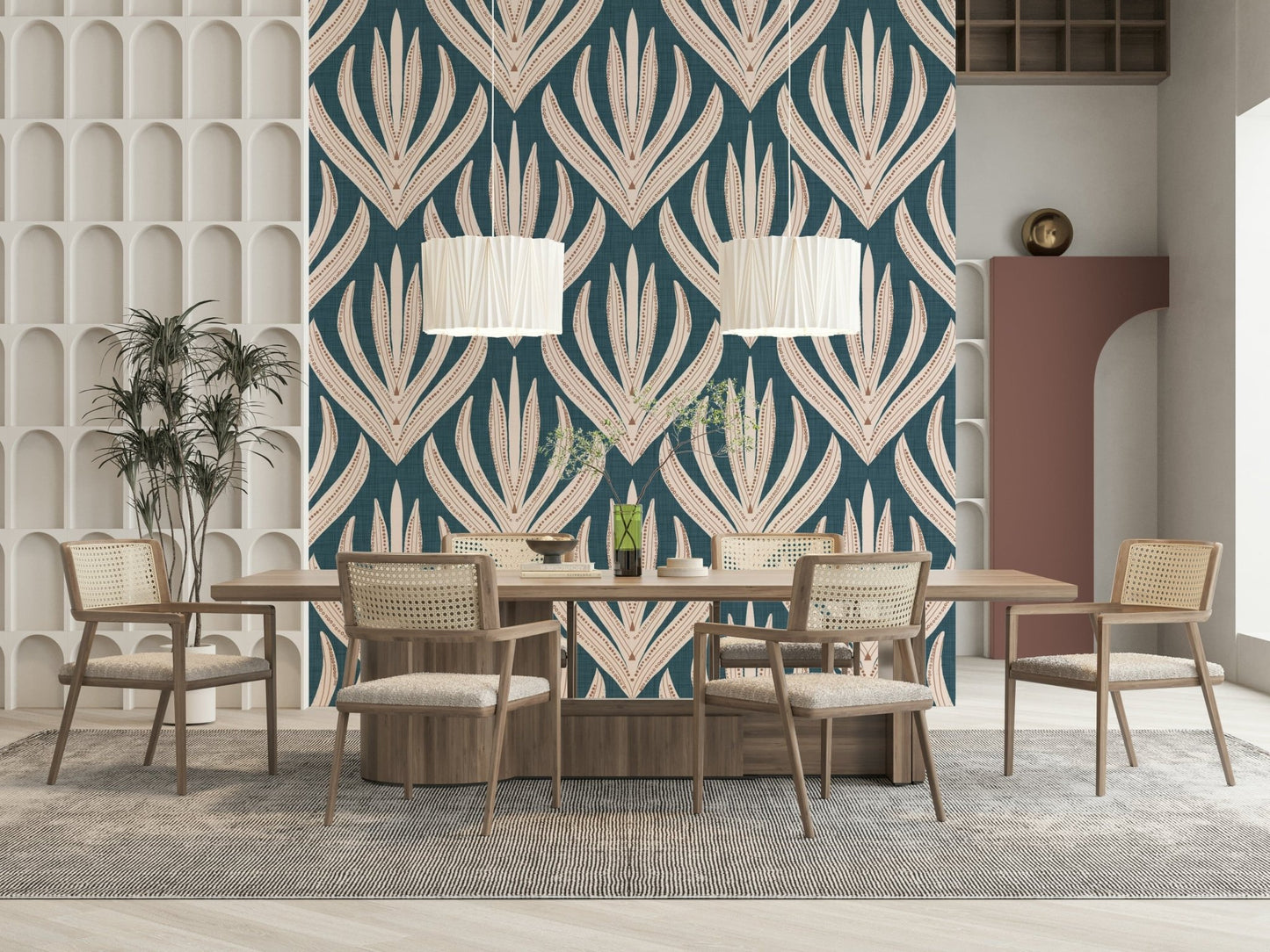 Modern Aztec Flora Wallpaper⁠ - 3017146