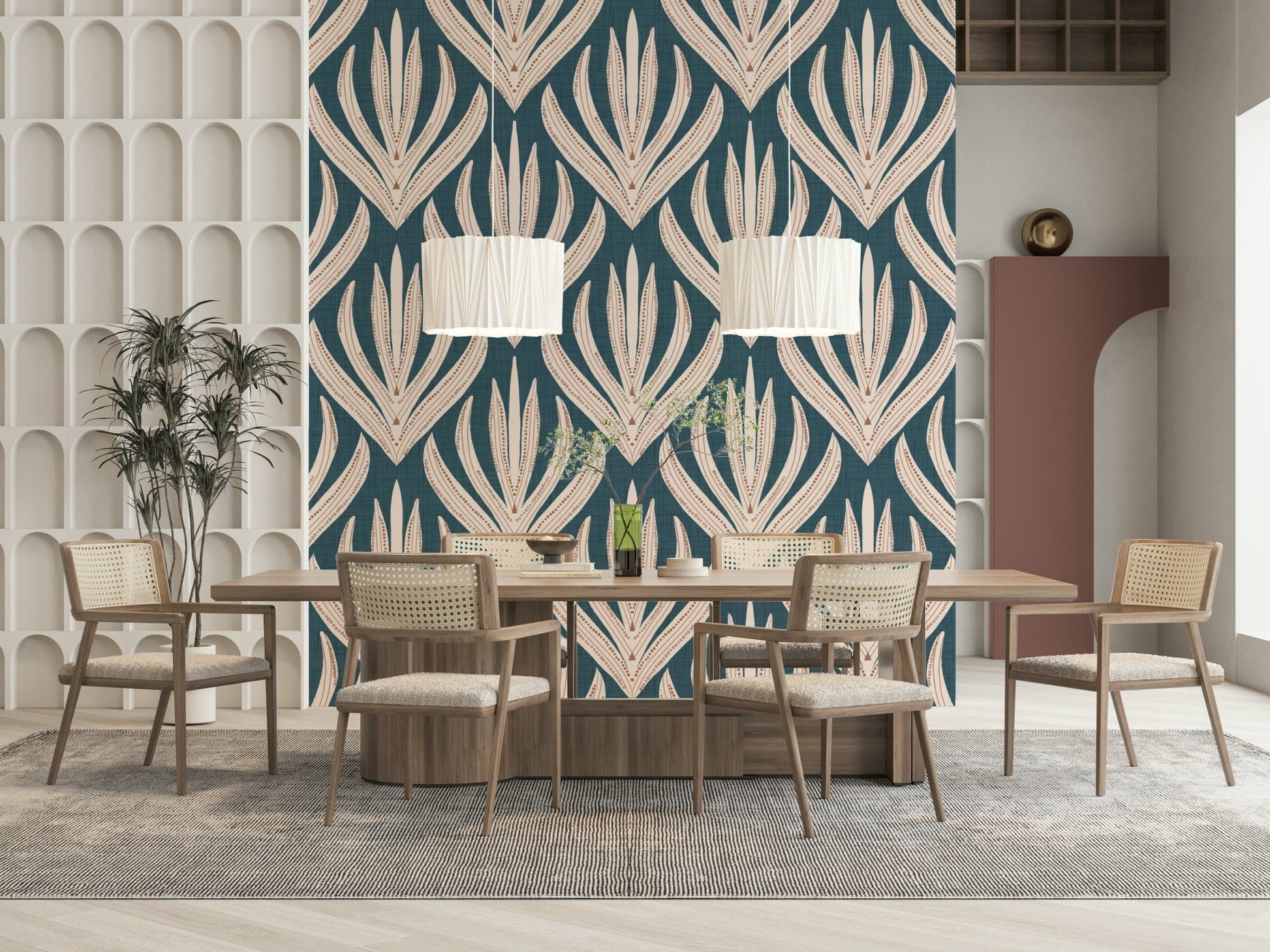 Modern Aztec Flora Wallpaper⁠ - 3017146
