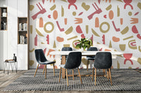 The composition is a structured, repeating pattern.

