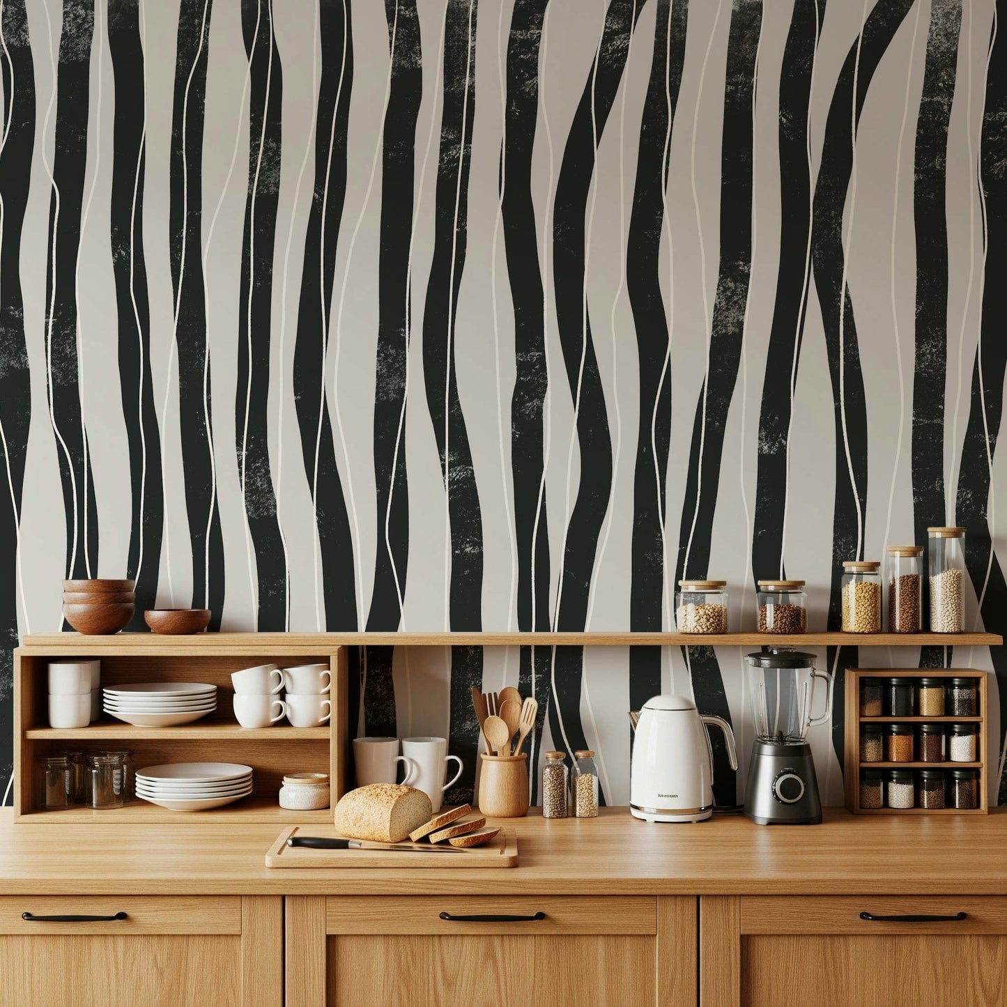 A classic stripe design wallpaper for walls.
