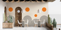 Boho art line geometric wallpaper mural design