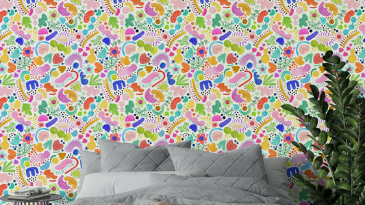 Modern bold abstract wallpaper with geometric shapes

