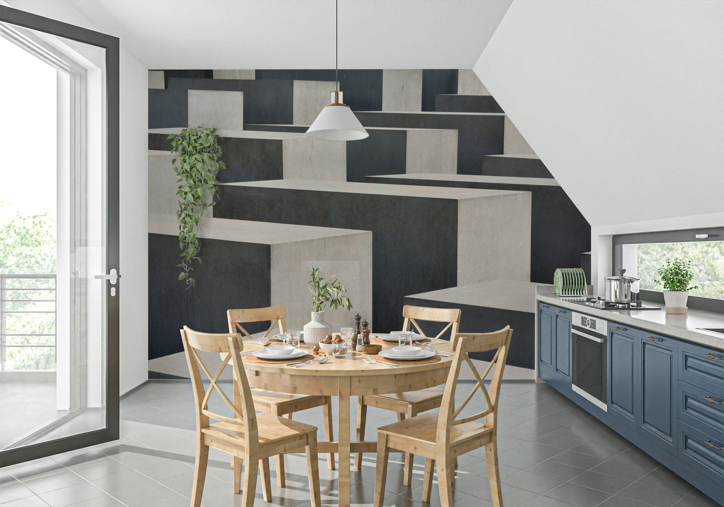 Concrete Geometry Wall Mural -2248764