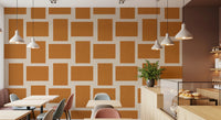 Modern Geometric Color Block Terracotta Cream Wallpaper⁠