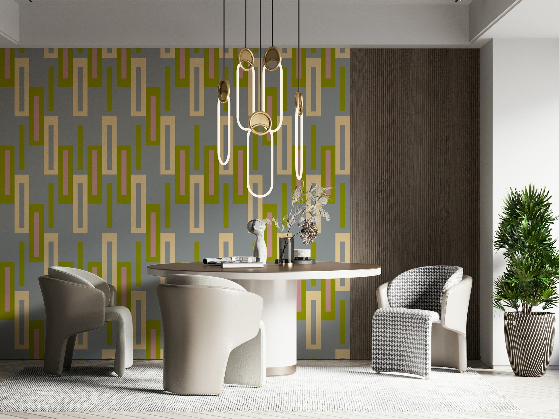 Moderno wallpaper for accent walls, combining style and simplicity.