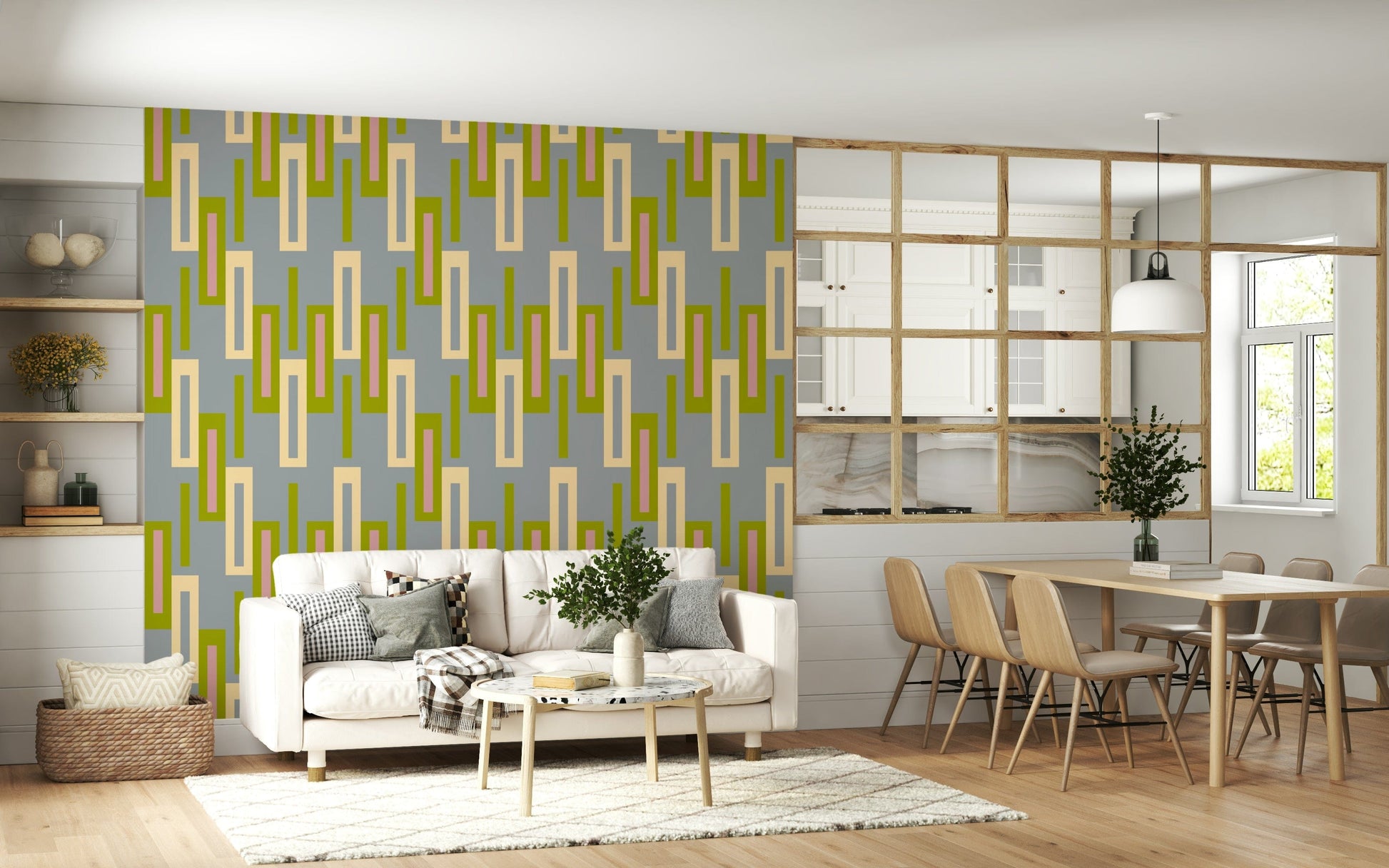 Chic moderno wallpaper perfect for adding a contemporary touch to any room.