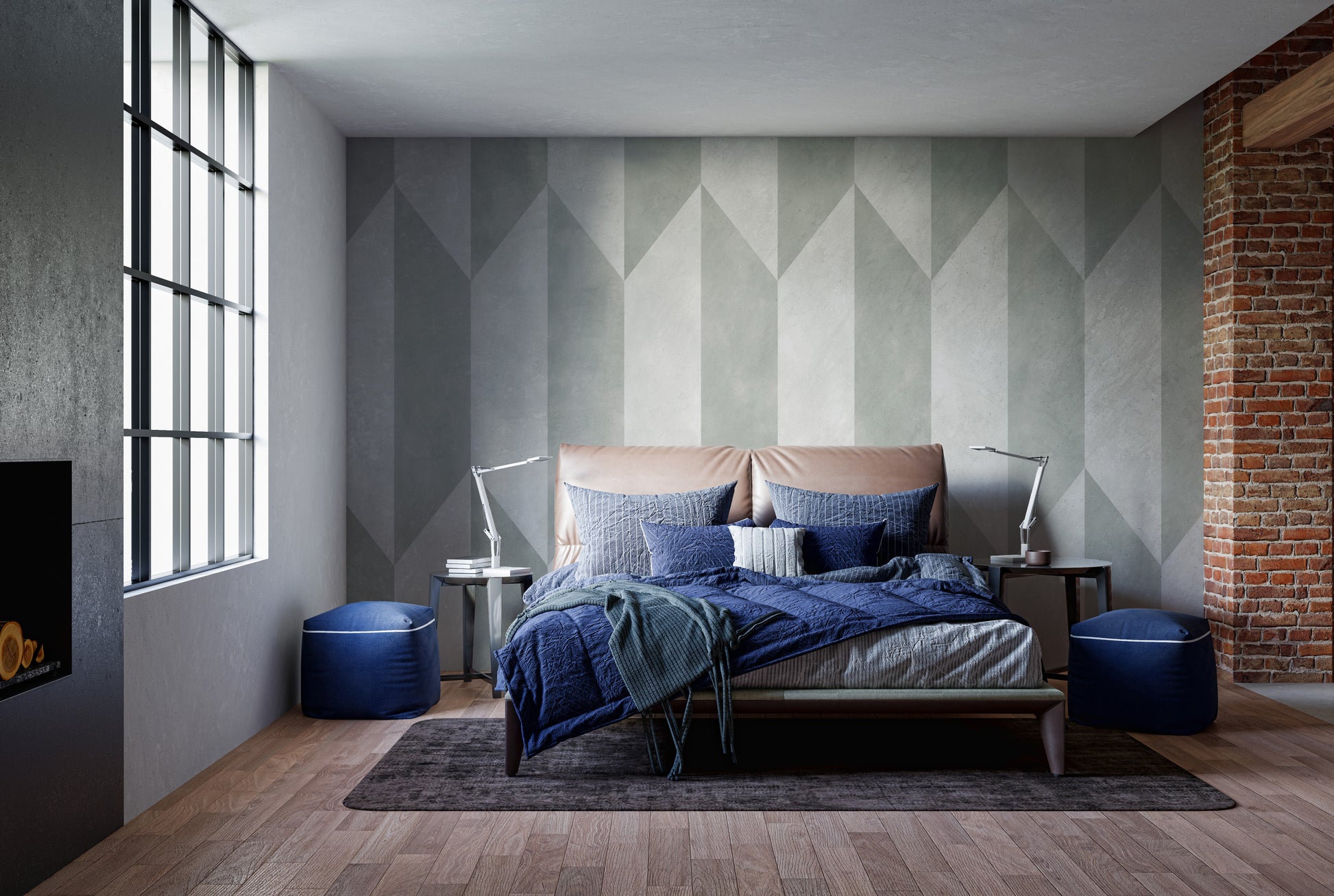 Minimalist geometric gray wallpaper for home decor