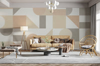 Modern geometric neutral wallpaper design
