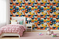 Minimal modern wallpaper with repeating round motifs