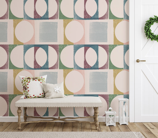 Modern Italian Villa Pink Blush AB Wallpaper mural