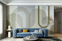 Mid-century modern abstraction wall mural for a bold vibe

