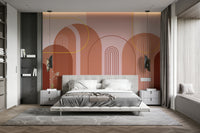Stylish mid-century modern wall mural

