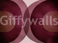Modern Mid Century Burgundy Wall Mural