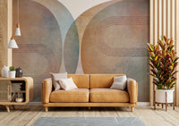 Bold lines and curves mid-century wallpaper

