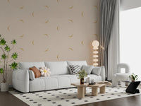 Modern Minimal Broken Lines Mustard Cream Wallpaper⁠