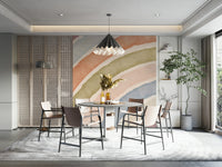Muted tone rainbow wall design

