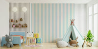 Soft pastel stripe wallpaper for nursery or bedroom

